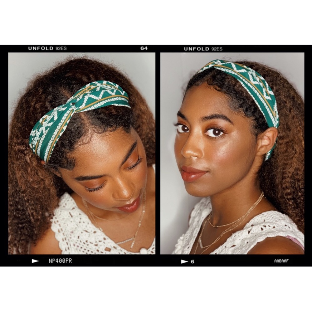 Blue twist headband